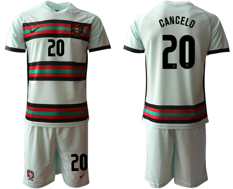 Men 2021 European Cup Portugal away grey #20 Soccer Jersey